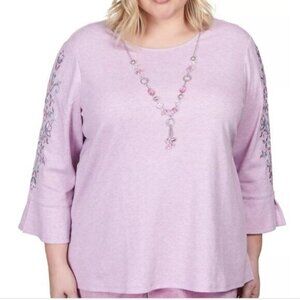 Alfred Dunner Top w/Embellished Removable Necklace 1X (5858)